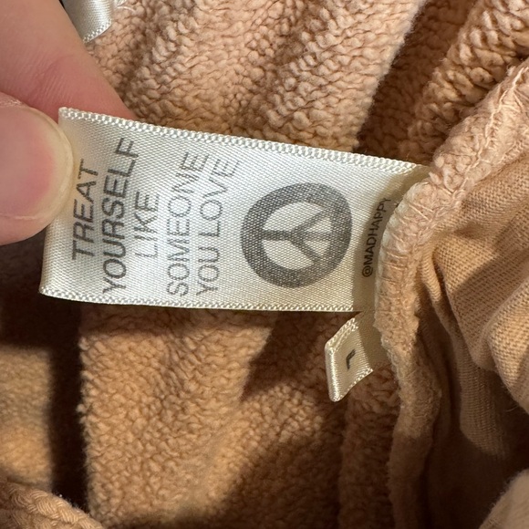 Madhappy Sweatpants beige/tan Cotton Logo Embroidered Joggers Unisex Size Large - Picture 5 of 5